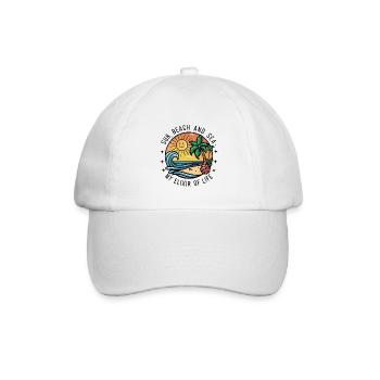 Sonne, Strand und Meer - mein Lebenselixier - Baseballkappe - Weiß/Weiß - Vorne
