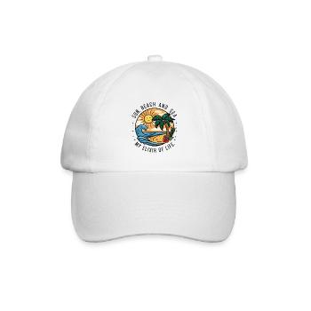 Sonne, Strand und Meer - mein Lebenselixier - Baseballkappe - Weiß/Weiß - Vorne