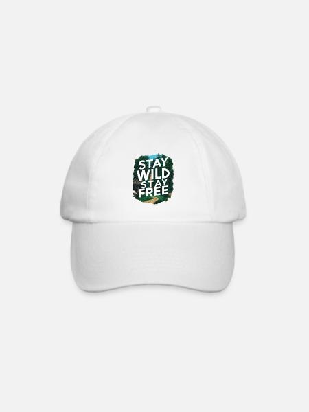 Bleib wild, bleib frei - Baseballkappe - Weiß/Weiß