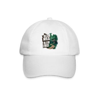 Bleib wild, bleib frei - Baseballkappe - Weiß/Weiß - Vorne
