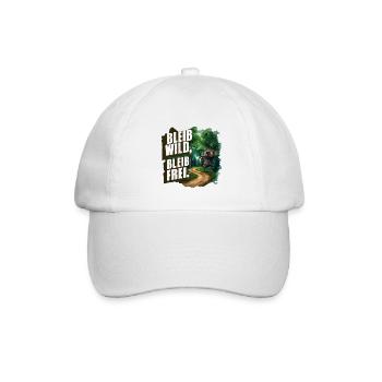 Bleib wild, bleib frei - Baseballkappe - Weiß/Weiß - Vorne