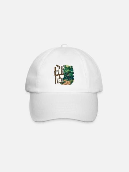 Bleib wild, bleib frei - Baseballkappe - Weiß/Weiß
