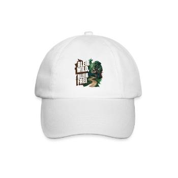 Bleib wild, bleib frei - Baseballkappe - Weiß/Weiß - Vorne