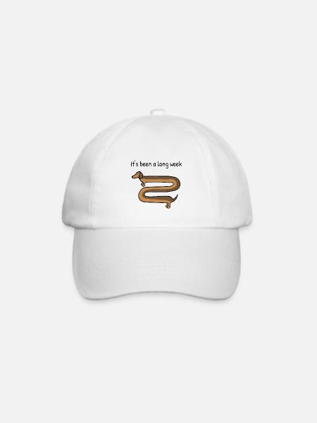 Es war eine lange Woche, Dackel - Baseballkappe - Weiß/Weiß