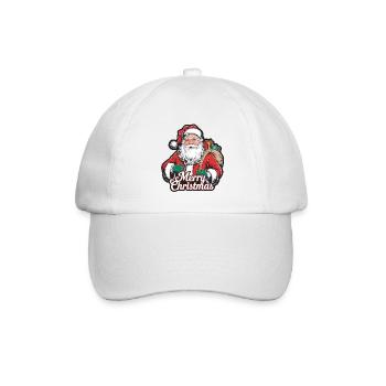 Weihnachtsmann – Frohe Weihnachten Illustration - Baseballkappe - Weiß/Weiß - Vorne
