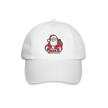 Weihnachtsmann – Frohe Weihnachten Illustration - Baseballkappe - Weiß/Weiß - Vorne