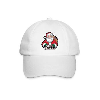 Weihnachtsmann – Frohe Weihnachten Illustration - Baseballkappe - Weiß/Weiß - Vorne