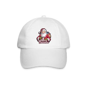 Weihnachtsmann – Frohe Weihnachten Illustration - Baseballkappe - Weiß/Weiß - Vorne