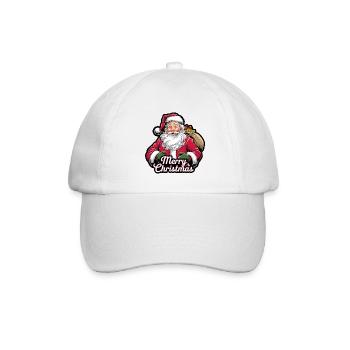 Weihnachtsmann – Frohe Weihnachten Illustration - Baseballkappe - Weiß/Weiß - Vorne