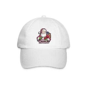 Weihnachtsmann – Frohe Weihnachten Illustration - Baseballkappe - Weiß/Weiß - Vorne