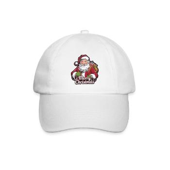 Weihnachtsmann – Frohe Weihnachten Illustration - Baseballkappe - Weiß/Weiß - Vorne