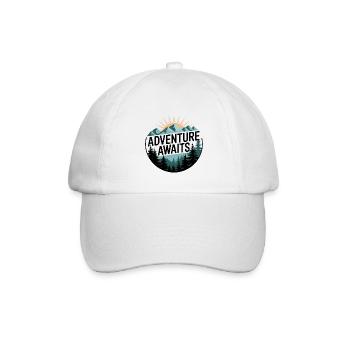 Adventure Awaits – Bergpanorama - Baseballkappe - Weiß/Weiß - Vorne