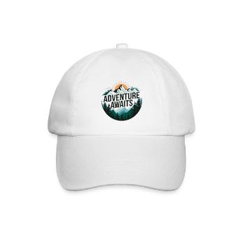 Adventure Awaits – Bergpanorama - Baseballkappe - Weiß/Weiß - Vorne