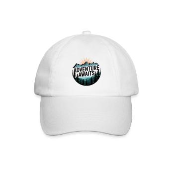 Adventure Awaits – Bergpanorama - Baseballkappe - Weiß/Weiß - Vorne