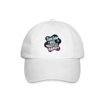 Dream Big, Hustle Hard – Nachthimmel - Baseballkappe - Weiß/Weiß - Vorne