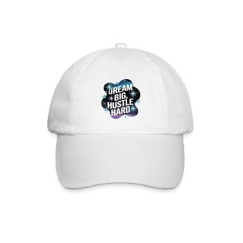 Dream Big, Hustle Hard – Nachthimmel - Baseballkappe - Weiß/Weiß - Vorne
