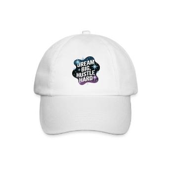 Dream Big, Hustle Hard – Nachthimmel - Baseballkappe - Weiß/Weiß - Vorne