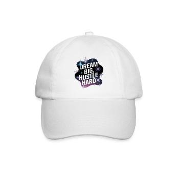 Dream Big, Hustle Hard – Nachthimmel - Baseballkappe - Weiß/Weiß - Vorne