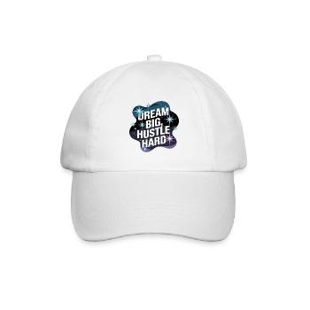 Dream Big, Hustle Hard – Nachthimmel - Baseballkappe - Weiß/Weiß - Vorne