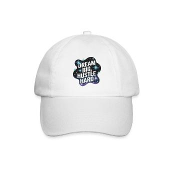 Dream Big, Hustle Hard – Nachthimmel - Baseballkappe - Weiß/Weiß - Vorne