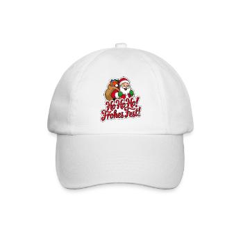 Weihnachtsmann – Ho Ho Ho! Frohes Fest - Baseballkappe - Weiß/Weiß - Vorne