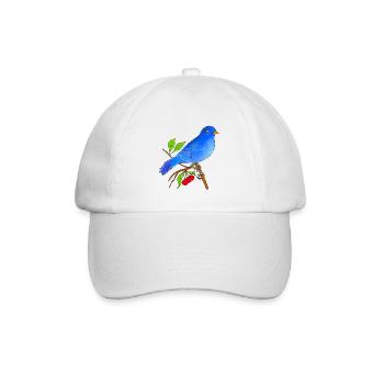 Blauer Vogel - Baseballkappe - Weiß/Weiß - Vorne