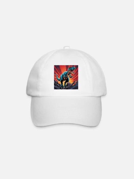 Dinosaurier - Baseballkappe - Weiß/Weiß