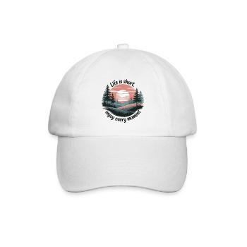 Life Is Short – Enjoy Every Moment - Baseballkappe - Weiß/Weiß - Vorne