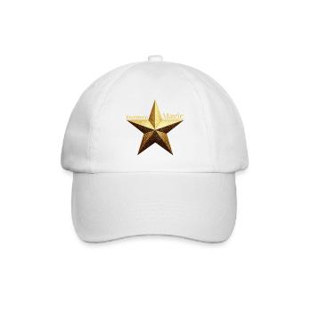 Evergreen Magic - Goldener Weihnachtsstern Design - Baseballkappe - Weiß/Weiß - Vorne