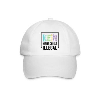 Kein Mensch ist illegal - Baseballkappe - Weiß/Weiß - Vorne