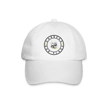 boule logo carreau sur place gelb - Baseballkappe - Weiß/Weiß - Vorne