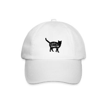 Katzen & Hurling - Baseballkappe - Weiß/Weiß - Vorne