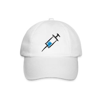 Spritze voll, Injektion, handgezeichnet - Baseballkappe - Weiß/Weiß - Vorne