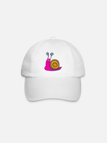 Schnecke lustig - Baseballkappe - Weiß/Weiß