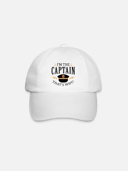 Ich bin der Kapitän, deshalb - Baseballkappe - Weiß/Weiß