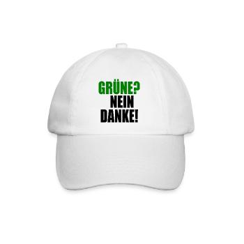 grüne nein danke - Baseballkappe - Weiß/Weiß - Vorne