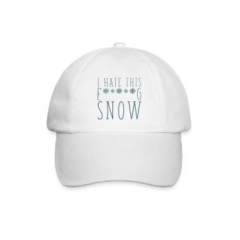 Ich hasse diesen Schnee - Baseballkappe - Weiß/Weiß - Vorne