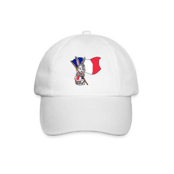 Frankreich Hase - Baseballkappe - Weiß/Weiß - Vorne