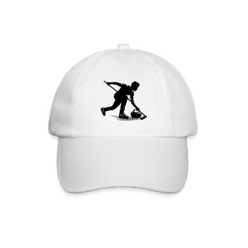 Curling Umriss - Baseballkappe - Weiß/Weiß - Vorne