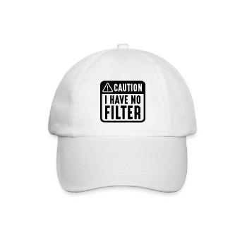 Vorsicht, ich habe keinen Filter - Baseballkappe - Weiß/Weiß - Vorne