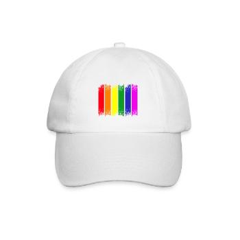 Regenbogenstreifen Pride - Baseballkappe - Weiß/Weiß - Vorne