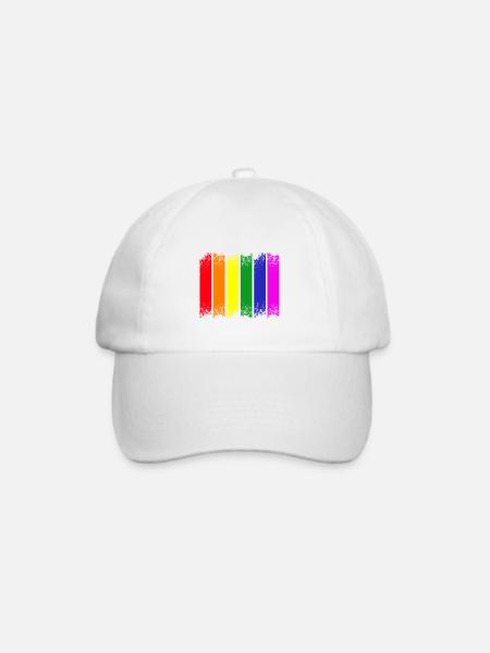 Regenbogenstreifen Pride - Baseballkappe - Weiß/Weiß