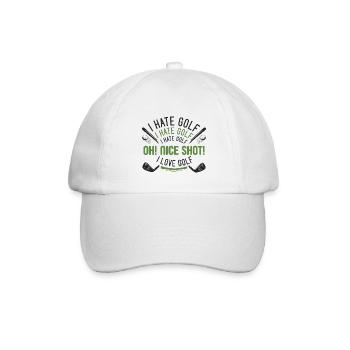 I Hate Golf - Baseballkappe - Weiß/Weiß - Vorne
