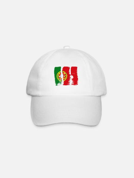 Portugal Flagge Used Look Portugiesische Fahne - Baseballkappe - Weiß/Weiß