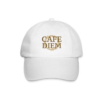 Café Diem - Baseballkappe - Weiß/Weiß - Vorne