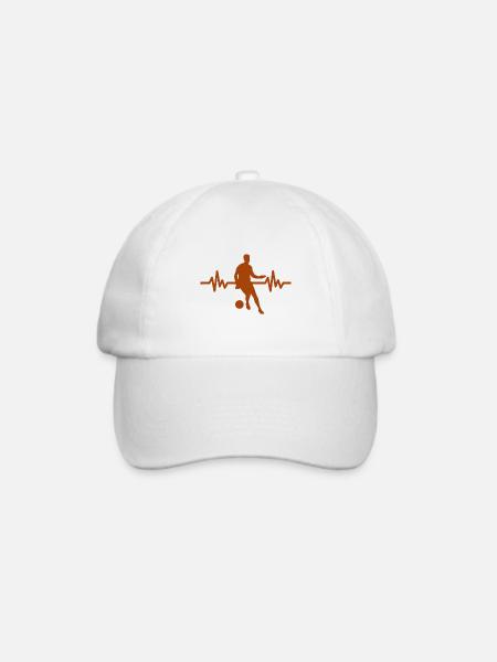 Herzschlag - Soccer / Sportverein Kicker Fußball - Baseballkappe - Weiß/Weiß