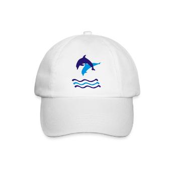 Delfine, Delfin - Baseballkappe - Weiß/Weiß - Vorne