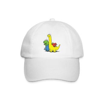Dino Gang, Farbig - Baseballkappe - Weiß/Weiß - Vorne