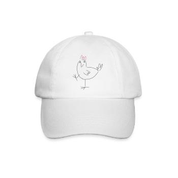 Huhn auf einem Bein - Baseballkappe - Weiß/Weiß - Vorne