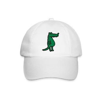 Krokodil - Baseballkappe - Weiß/Weiß - Vorne